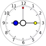 שעון צבעוני בתמונה וקטורית