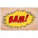 Vintage comic BAM ljud effekt på brun bakgrund