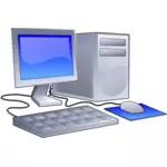 Vektor Klipart ikony barvy PC konfigurace