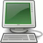 Пони зеленый настольного компьютера векторное изображение