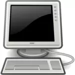 Ponny svart stationär dator vektorbild