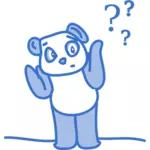 Panda cartoon karakter in pastel blauwe vector illustraties