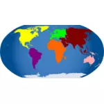 Renkli dünya vektör çizim Haritası