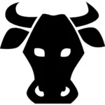 Kráva hlavy silueta znamení Vektor Klipart