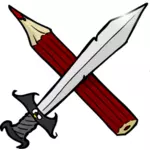 Miecz i ołówek wektorowej