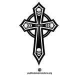 頭蓋骨と宗教的な十字架