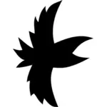 Silueta vektorové kreslení volně letícího ptáka