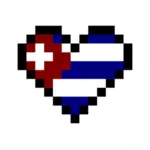 Cuban flag in heart shape