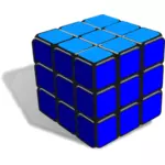 Rubik है घन ब्लू वेक्टर ड्राइंग