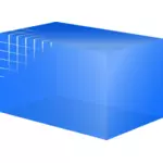 Transparent blå kub