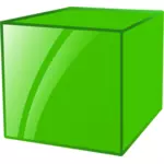 Grafica vettoriale riflettente verde cubo