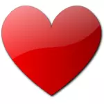 Immagine di rosso di vettore cuore metà ombreggiato