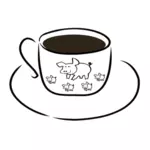 Dibujo de una taza de café decoradas a mano libre