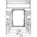 Vectorillustratie van cupid Rome frame