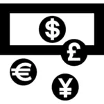 Ícone de câmbio de moeda