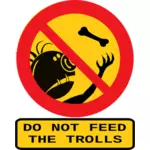 Vector Clipart de não alimentar os trolls de fazer sinal com legenda