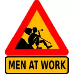 Hombres en el trabajo roadsign vector de la imagen