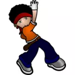 Hip hop kid in a dance move vector graphics
