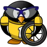 Ciclist pinguin vector imagine