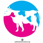 Conceptul de logotip al fermei de produse lactate