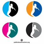 Dance třída logotyp koncept design