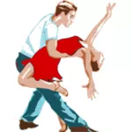 Danse de couple dans une danse déménagement vector images clipart