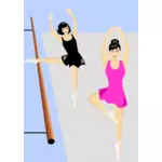 ダンスの練習で女性のベクトル描画