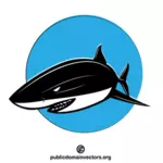 Tehlikeli köpekbalığı siluet vektörü