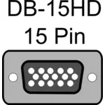 DB15 HD port icône vector graphics