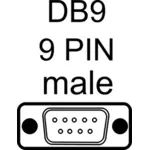 DB9-man poort vectorillustratie
