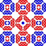 Vector bildet av blå og røde fliser dekorasjon