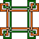 Vektor ilustrasi perbatasan persegi hijau dan oranye