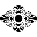 האיור וקטור של קישוט פרח שחור