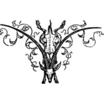 Vektor grafis dari kambing bertema dekoratif pembagi