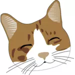 茶色の猫の頭を笑顔のベクトル画像