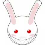Vector illustraties van gekke konijn glimlach