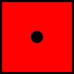 نقطة سوداء واحدة على النرد الأحمر
