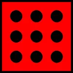 Vector image of red spotty dice