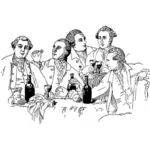 Männer trinken im Restaurant Vektor-Bild