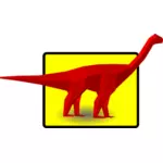 Image vectorielle diplodocus rouge
