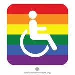 Handicap znamení LGBT barvy