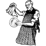 Illustrazione vettoriale di lavastoviglie maschio