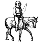 Una passeggiata a cavallo in una ClipArt vettoriali di scafandro