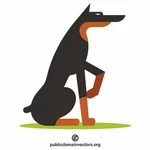 Dobermann Hunderasse Karikatur