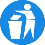 Hävitä roskat lokeron merkkivektorikuvassa