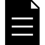 Vektor-ClipArt-Grafik schwarz Dokument Piktogramm