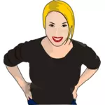 Vector graphics of blonde housewife