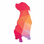 Silhouette de chien en rose