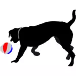 Pies goni ilustracji wektorowych piłka