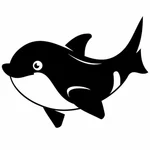 Silhueta preto e branco do golfinho